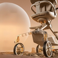 Vinng Poussette bébé ultra luxe Système de ventilateur multifonctionnel à température constante Poussette multiple Poussette bébé haute paysage