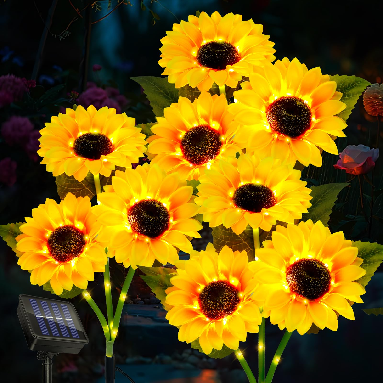 Outdoor Sunflower Solar LED Lightsfor Patio Garden Decor ,Good Quality LED Solar Sunflower Light for Park Decor