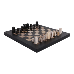 Set di Scacchi in Legno Petrificato per Tavolino da Caffè, Gioco Decorativo Classico per Soggiorno e Ufficio - Product Image 2