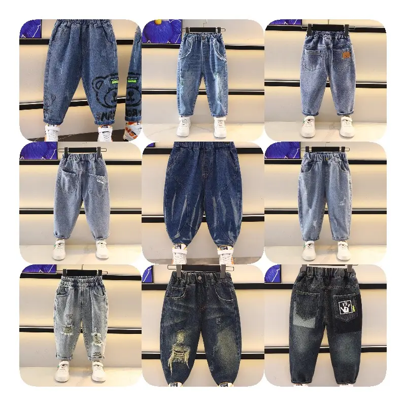 2024 Factory Wholesale Code Autumn Kids Clothing Denim Pants Children Long Boys Pants Boys Jeans Casual Jeans Trousers