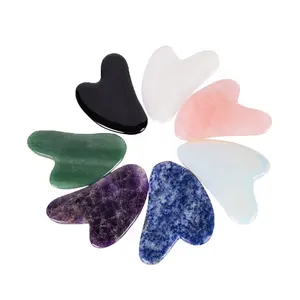 PANGEM pierres précieuses naturelles Quartz rose/vert Jade Gua Sha baguettes de massage grattage thérapie Gua Sha conseil outil de massage