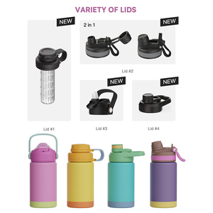 Bình nước thể thao giữ nhiệt bằng thép không gỉ có logo tùy chỉnh cho trẻ em, dung tích 12oz và 18oz, bình giữ nhiệt có ống hút - Product Image 4