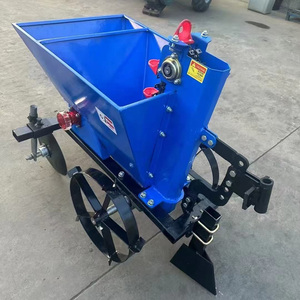Blue One-Row Potato <b>Planter</b> with Seed Hopper and Dual <b>Wheels</b> for Farm Seeding Planting - Product Image 2