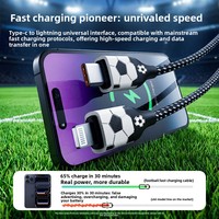 Cable de Carga Rápida PD Tipo C Trenzado Estilo Fútbol de 1M 2M 3M para iPhone 15/16/17 Pro Max
