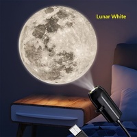Lámpara de Noche LED Creativa con Forma de Luna y Cielo Estrellado, Mini Lámpara de Control Táctil, Alimentada por USB, Proyección de Logotipo para Dormitorio, Producto Más Vendido