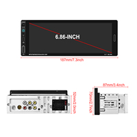 Lecteur MP5 pour voiture Podofo 6,86 pouces 1Din, écran tactile, Carplay, Android Auto, BT, TF/USB, FM, AUX, caméra de recul, autoradio MP5