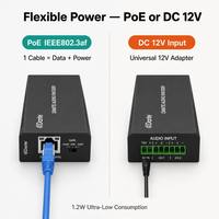 Dante 2CH Analog Audio Encoder Decoder Kit AES67 96kHz 24bit POE Audio Over IP Converter untuk Siaran Ruang Konferensi