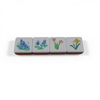 Set Mahjong Amerika Akrilik 4-Lapisan Premium Oranye 166 Ubin Berkualitas Tinggi Mewah Mini Portabel Klasik Poker