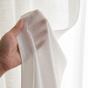 Tissu de rideau en voile transparent de style lin, tissé, pour le salon, fourni par l'usine - Product Image 2