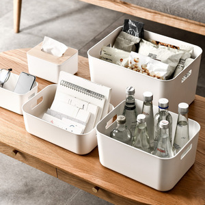 Stackable nhựa trắng lưu trữ container Thùng với xử lý cho nhà hoặc văn phòng tổ chức Lưu trữ bin với nắp phẳng - Product Image 3