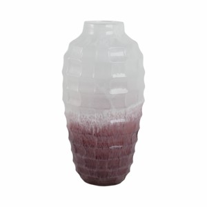 Vaso in vetro testurizzato bicolore per l'arredamento del soggiorno, complemento d'arredo contemporaneo per la casa. - Product Image 3