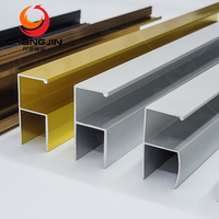 Poignée en profilé aluminium en forme de G avec joint de bordure, taille personnalisée, pour panneau rainuré de 18 mm, poignée de meuble