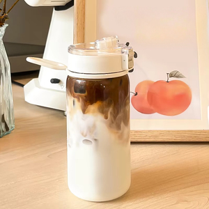 Gelas Anti jatuh transparan transparan, gelas promosi Anti jatuh dengan pemisah teh, cangkir siswa plastik sama, peralatan minum Promosi portabel - Product Image 5