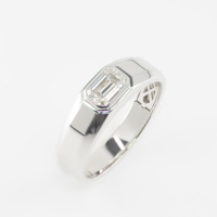 Prix bas de haute qualité S925 argent taille émeraude Moissanite diamant homme bague personnalisée