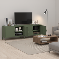 Meuble TV moderne pliable à porte simple en métal, vitrine de rangement, structure démontable, gris, pour bar à domicile et salon