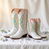 Bottes de cowboy pour femme et fille, bottes d'hiver antidérapantes en cuir véritable, bottes de cowboy pour femme, bottes hautes grises, chaussures de qualité supérieure