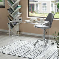 Table de chevet en acrylique au design moderne Coiffeuse en acrylique transparent Table de maquillage Console