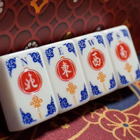 Ensemble de Mahjong Américain de Luxe Moderne, Bleu Saphir, avec Tuiles en Acrylique Portables, pour Fêtes Familiales en Extérieur