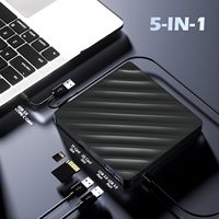 Unidad de Blu-ray Externa Combo USB 3.0 Tipo-C 5Gbps, Lector de BD, Grabador de DVD/CD para Mac, Windows, Linux, 3D, 1080p, Resistente a Golpes
