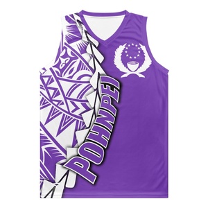 Vêtements de basket-ball pour hommes, tatouage polynésien <span class=keywords><strong>Totem</strong></span> Pohnpei vêtements de basket-ball personnalisés pour hommes, vente en gros gilet débardeur - Product Image 4