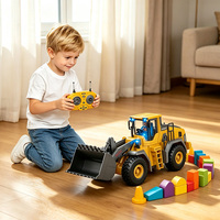 WGNRC BC1057, Juguete de Bulldozer a Control Remoto de 9 Canales a Escala 1/20, Juguete de Bulldozer de Aleación a Control Remoto, Juguetes de Ingeniería Eléctricos a Control Remoto para Niños