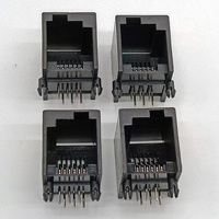 Connecteur de prise téléphonique femelle RJ11/RJ12 à angle gauche 6P6C 6P4C Connecteur Ethernet Type RJ45