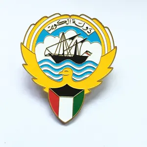 现货批发科威特国家标志汽车徽章与螺丝和螺母