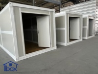 Maison conteneur modulaire de 20 pieds, pliable, préfabriquée, en acier et panneaux sandwich, pour bureaux et entrepôts de camps miniers