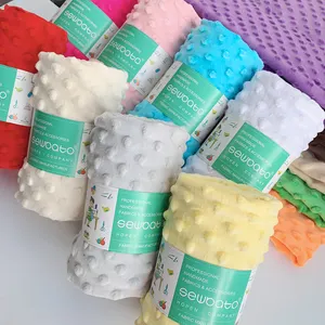 Super Soft Minky Dot Fabric For Meter Handwork Sewing Blanket Material Antipilling Plush Fabric DIY Handmade Toys