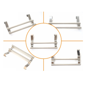 2 Layers Stainless Steel <b>Over</b> <b>Door</b> Cabinet <b>Door</b> Towel Rack - Product Image 3