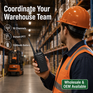 Usine OEM pour talkie-walkie rechargeable BF-88E PMR446, radio bidirectionnelle 16 canaux 0,5W avec fonction VOX et scan pour la sécurité des entrepôts et la logistique - Product Image 1