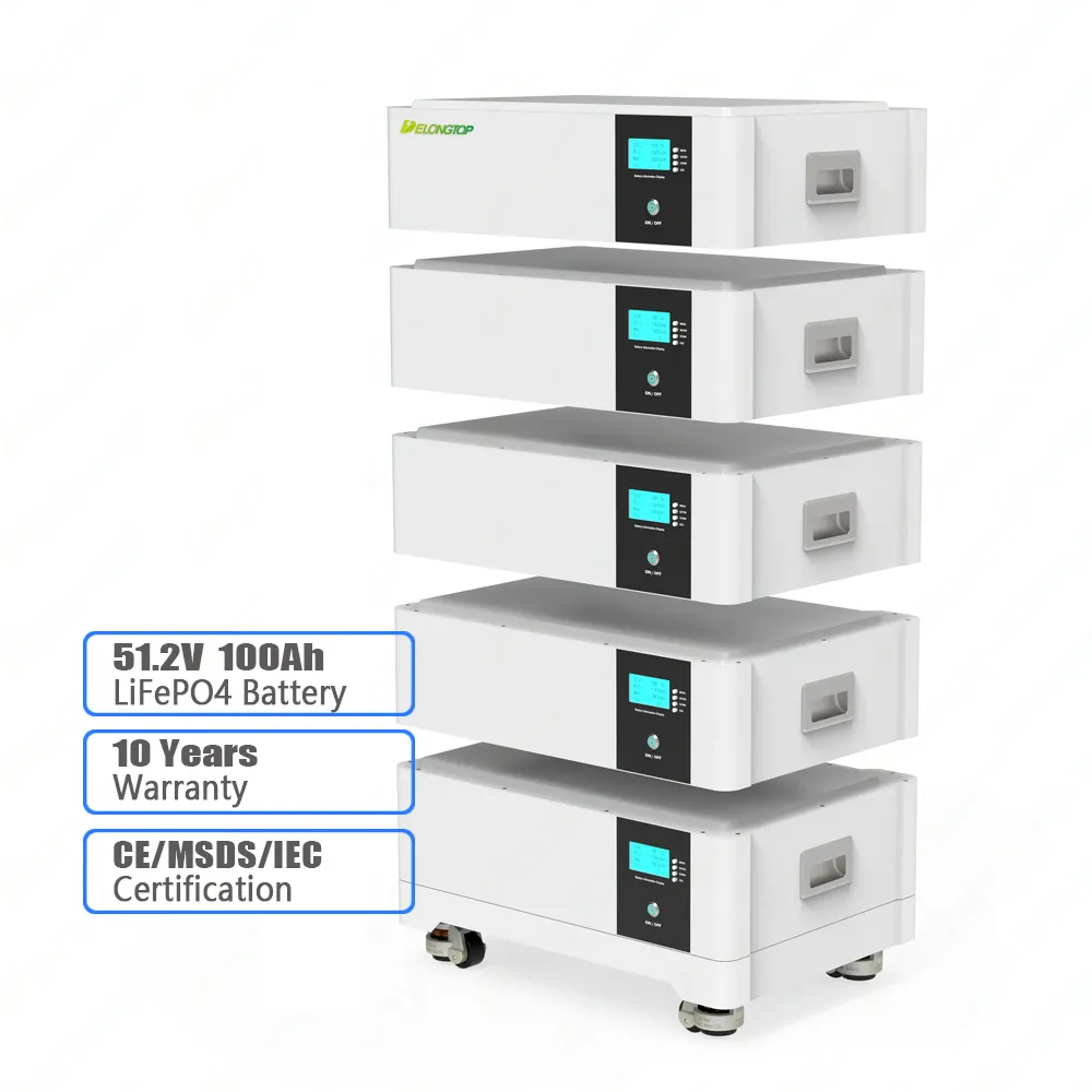 Pila rimovibile 48Vdc 100Ah 5KW 10KWH 15KWH 20KWH batteria agli ioni di litio per l'accumulo di energia Off-grid inverter ibrido On-grid