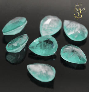 Pietra sfusa a forma di pera all'ingrosso della fabbrica per la fabbricazione di gioielli 5*7mm ~ 13*18mm cristallo sintetico Paraiba pietra verde - Product Image 4