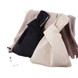 Wholesale Reusable Color Portable Japanese Custom Fabric Cotton Corduroy Pouch Knot Wrist <b>Bag</b> - Product Image 4