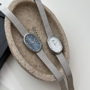 Orologio da Donna in Acciaio Inossidabile, Stile Niche, Superficie in Madreperla di Alta Qualità, Colore Argento Ellittico - Product Image 3