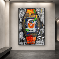 L'argent est du temps - Tableau mural graffiti, art pop urbain motivant pour bureau, salle de jeux, bar, intérieurs urbains