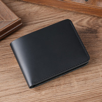 Portefeuille homme en cuir véritable fait main avec fermeture magnétique ouverte, résistant à l'usure, pour affaires, mode ou classique, porte-cartes pliable
