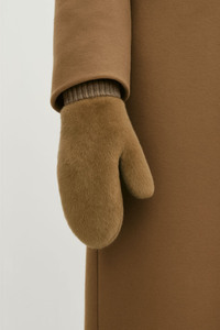 Mitaines minimalistes en fausse fourrure personnalisées à la mode pour femmes-Gants d'hiver chauds doublés de polaire épaissi résistants au froid - Product Image 2