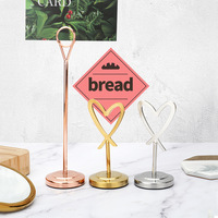 Porte-menu en acier inoxydable, support de signalisation de table, base pour panneau de menu, pince de menu verticale, porte-cartes de visite, support de signalisation de table