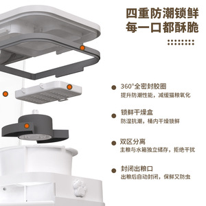 เครื่องให้อาหารสัตว์เลี้ยงอัตโนมัติพร้อมกล้องสำหรับแมวและสุนัข 3 ลิตร พร้อมเครื่องจ่ายน้ำ ควบคุมผ่านแอปอัจฉริยะ ดีไซน์ถอดประกอบได้ ปลั๊กแบบ US - Product Image 5