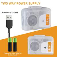 Lecteur de cassettes portable transparent, convertisseur de bande USB, haut-parleur intégré, prise pour écouteurs, alimentation à 2 voies pour la maison et les voyages