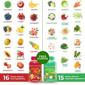 الفواكه والخضار-مكمل غذائي كامل مع فواكه وخضروات سوبرفوود وكبسولات - Product Image 2