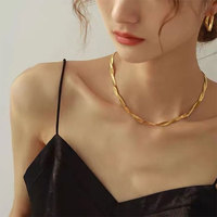 Zooying Twist Serpent Chaîne Double Chaîne Croix Femmes Bijoux En Acier Inoxydable Serpent Chaîne Bracelet Collier