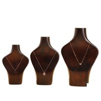 Présentoir à bijoux en bois poli pour colliers, buste de présentation, pour boutique, showroom, bijouterie, décoration intérieure RY1601