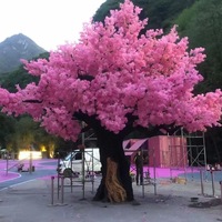 Pohon Bunga Sakura Buatan PE Besar Tahan UV Ramah Lingkungan untuk Dekorasi Rumah, Pesta, dan Pernikahan