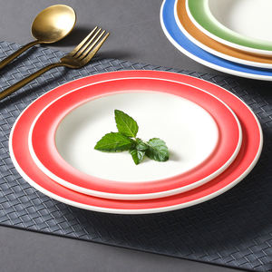 Assiettes à dîner en mélamine, écologiques, lavables au lave-vaisselle, non toxiques, <span class=keywords><strong>plateau</strong></span> <span class=keywords><strong>de</strong></span> service pour fruits <span class=keywords><strong>de</strong></span> <span class=keywords><strong>mer</strong></span> et salades, incassable - Product Image 4