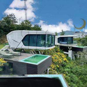 Casa Contenedor Nueva de Estructura de Acero, Casa Modificada con Espacio Exquisito Tipo Cápsula Espacial, B&B Desmontable, Casa Móvil de Paneles - Product Image 1