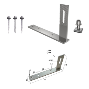 Support de panneau solaire photovoltaïque en acier avec crochet pour toit en tuiles Système de crochet solaire Montage sur toit - Product Image 6