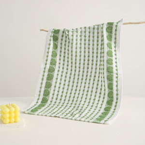 Striped Kitchen <b>Towel</b> 38x60 Cm Absorbent Rectangle For Home Use Green White Pattern - Product Image 1