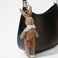 Pendentif de sac et porte-clés de voiture en peluche, lapin créatif coréen avec cravate, accessoires unisexes